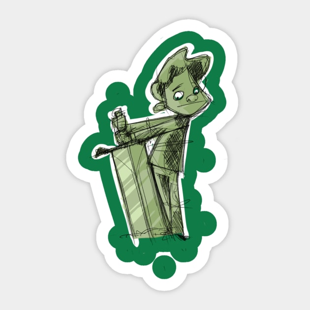 Young swordsman Sticker by lrtvri